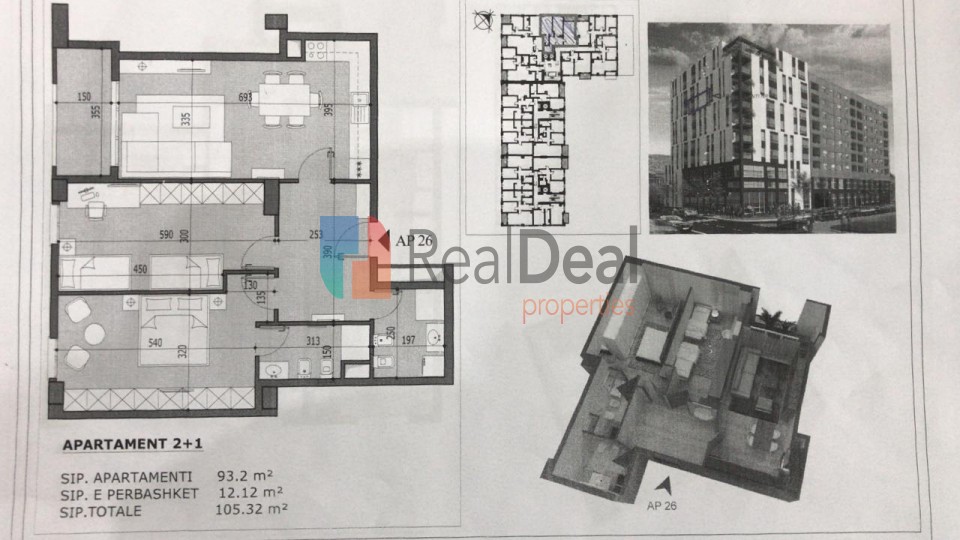 Rruga Xhanfize Keko Shitet Apartament 2+1+2 Ndertim i Ri - 105m2