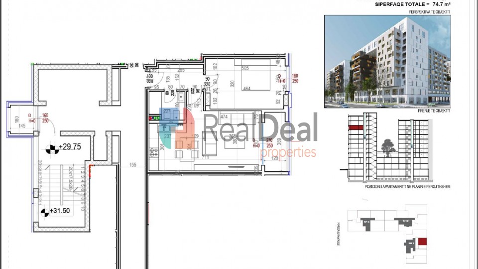 Prane 21 Dhjetorit, Tek Square 21 Shitet Apartament 1+1, Per Vetem 1080 /m2 - 75m2