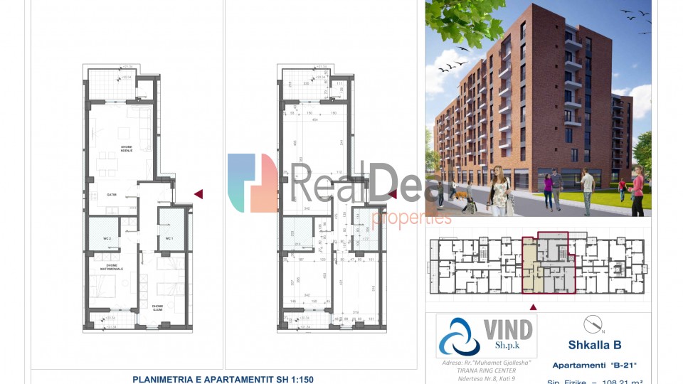 Ne Zonen e Ali Demit , Shitet Apartament 2+1 per Vetem 920 /m2 - 109m2
