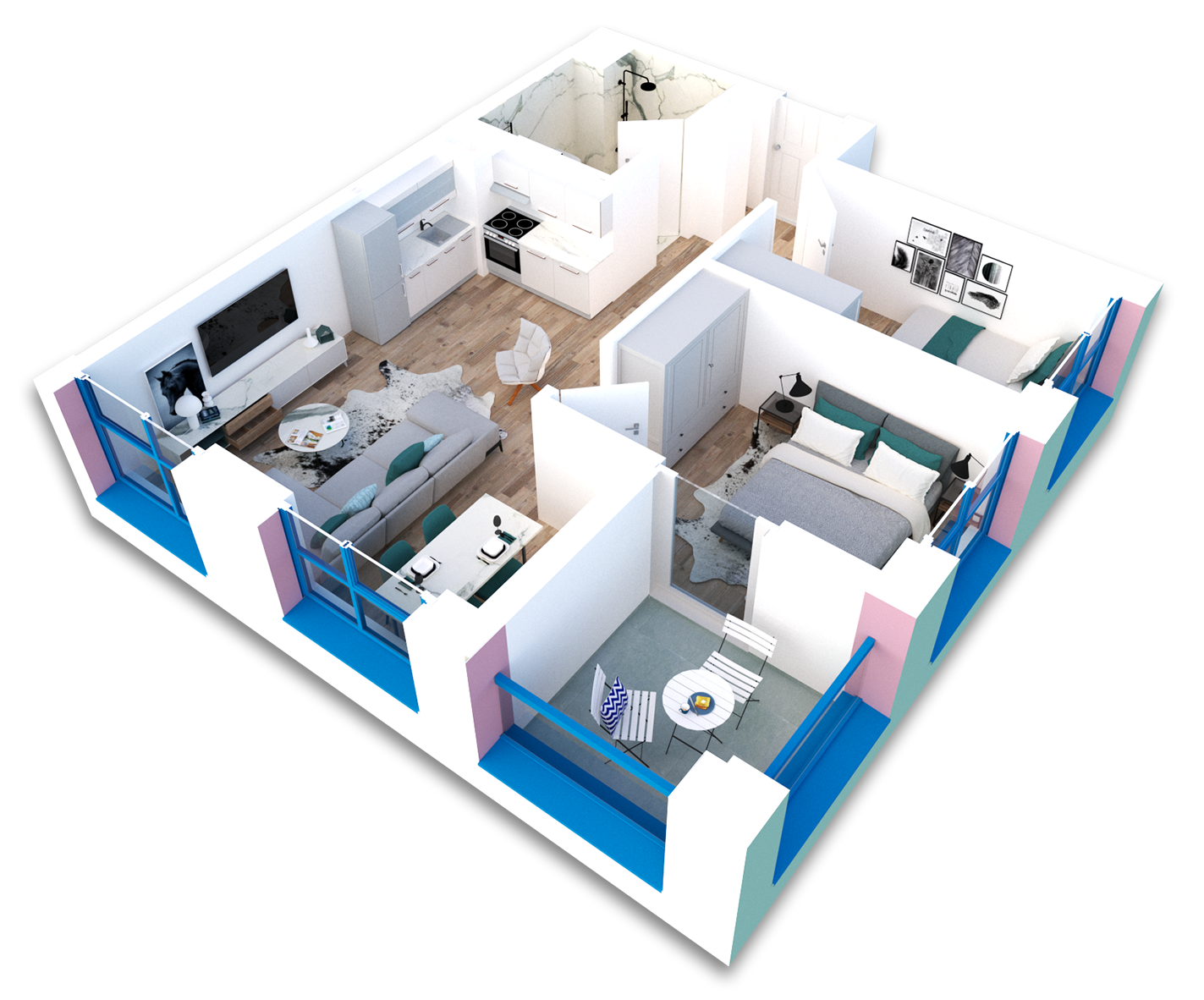 Shitet apartament 2+1 tek Ali Demi. Siperfaqa 79.8 M2 . Okazion