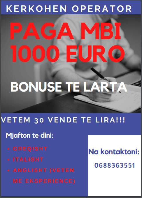 Kerkojme Operatore Telefonik!