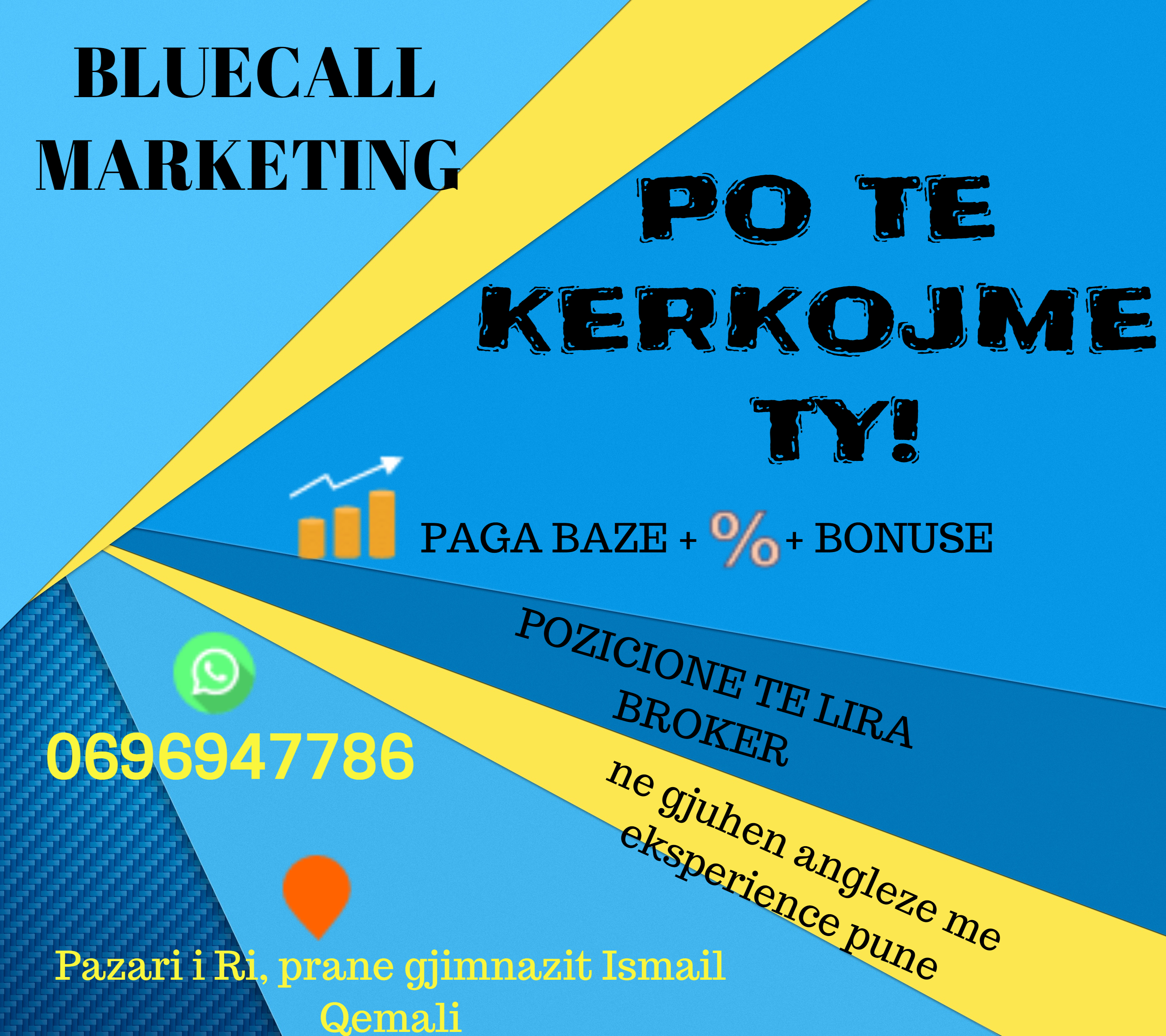 BlueCallMarketing kerkon operatore BROKER per gjuhen angleze