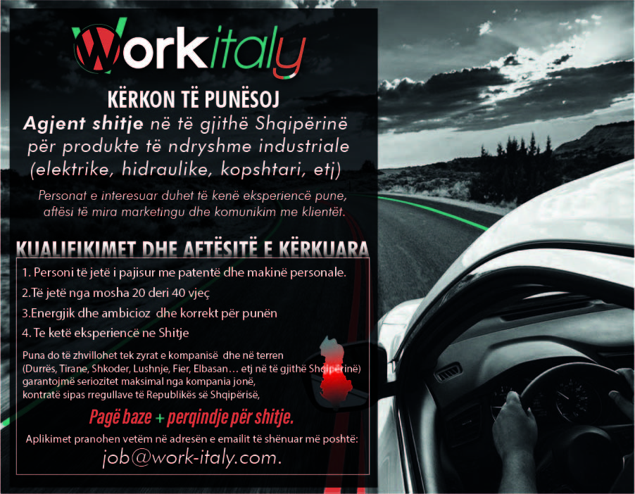 Agjent shitje për të gjithë Shqipërine