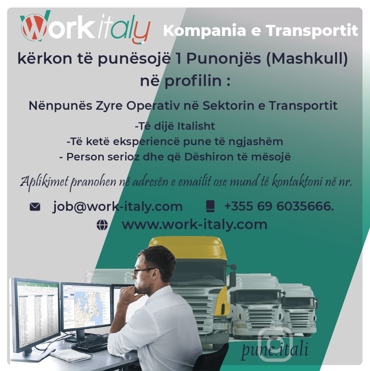 Nënpunës Zyre Operativ në Sektorin e Transportit (M)