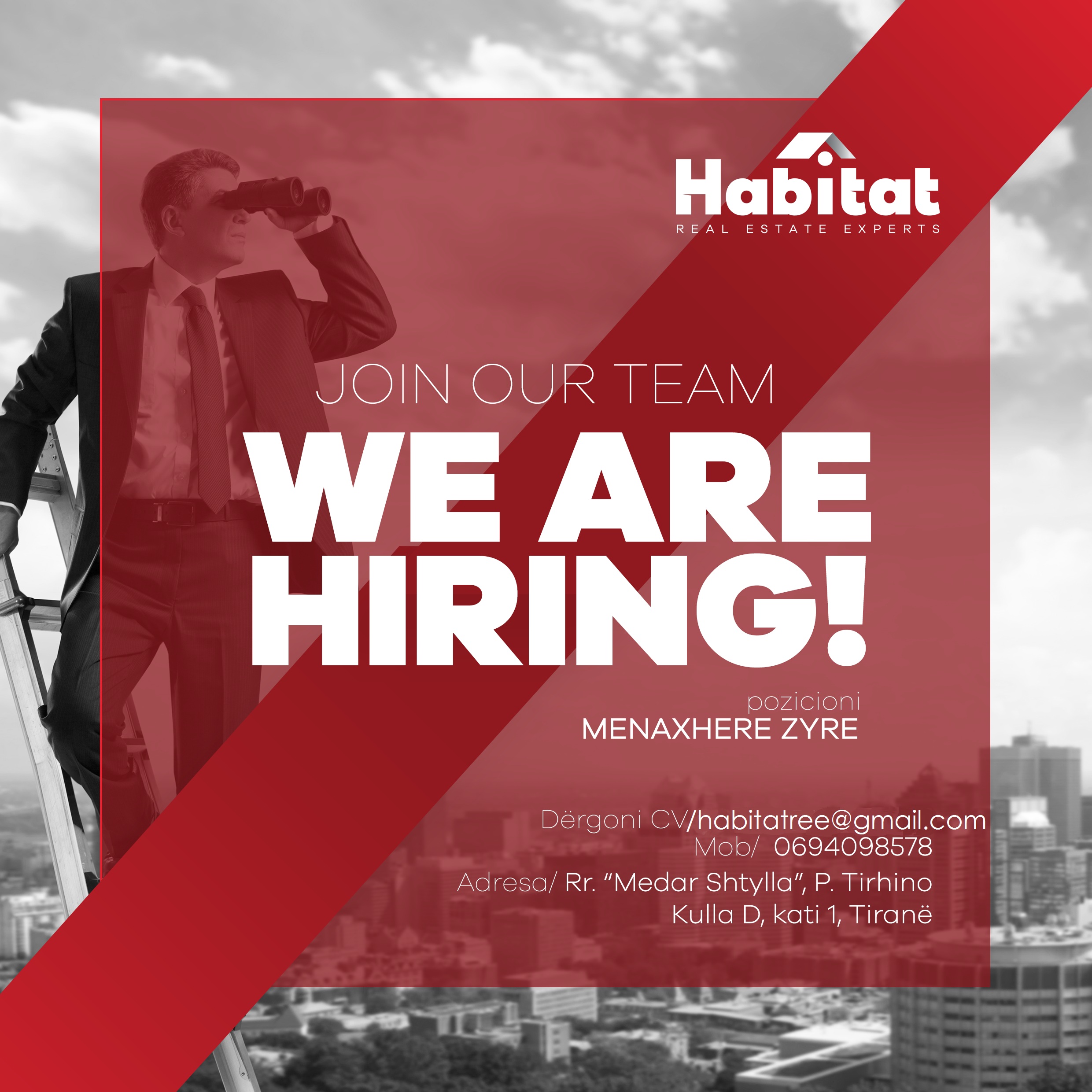 Kerkojme MENAXHERE ZYRE